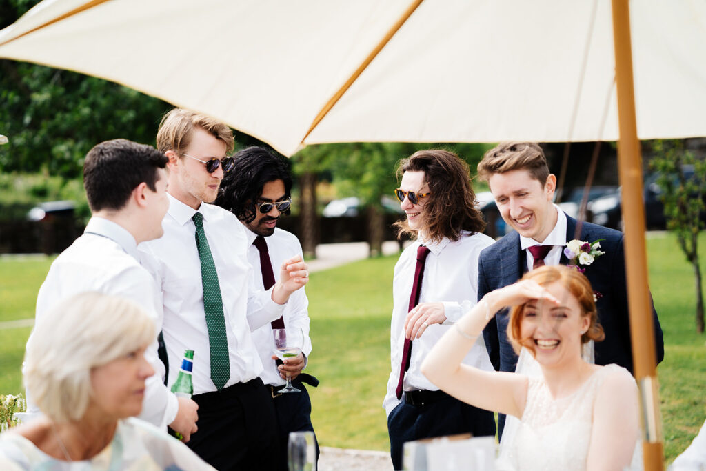 Group of friends enjoying a sunny outdoor gathering